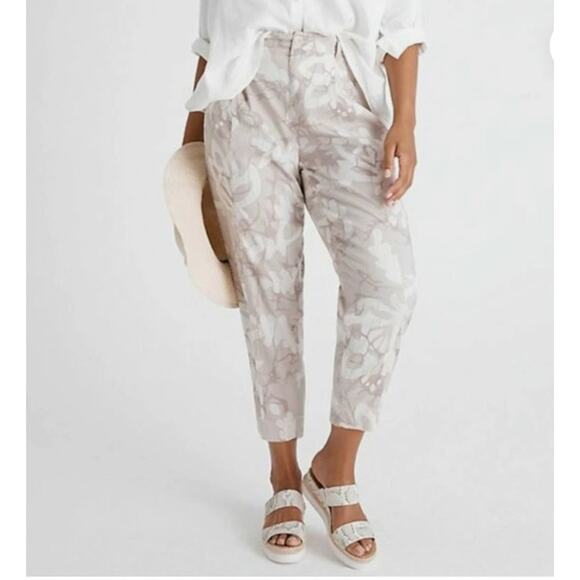 Anthropologie Pants - Anthropologie Pants Frannie Women Plus Linen Blend Tapered Camo Pants 24W